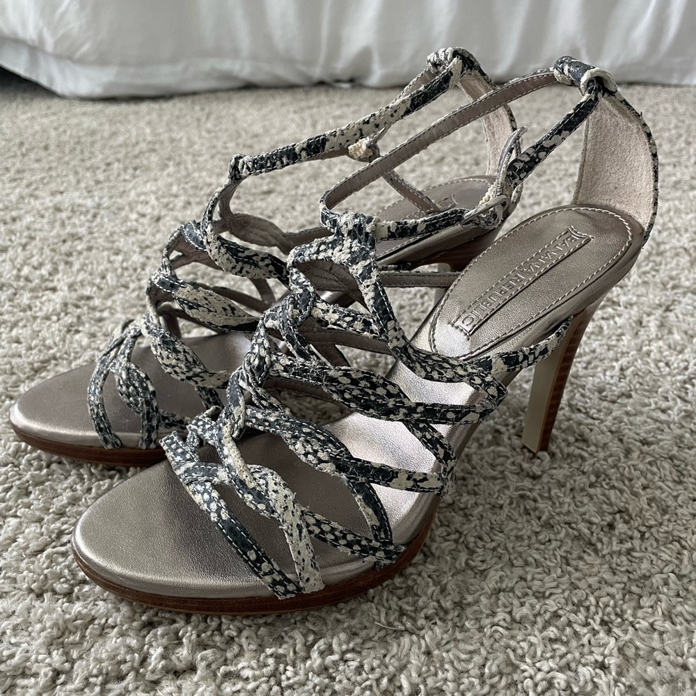 Banana republic snakeskin strappy heels